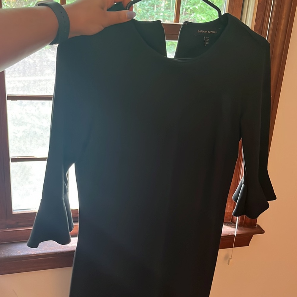 Black Banana Republic Dress with Slight Flare Sleeves